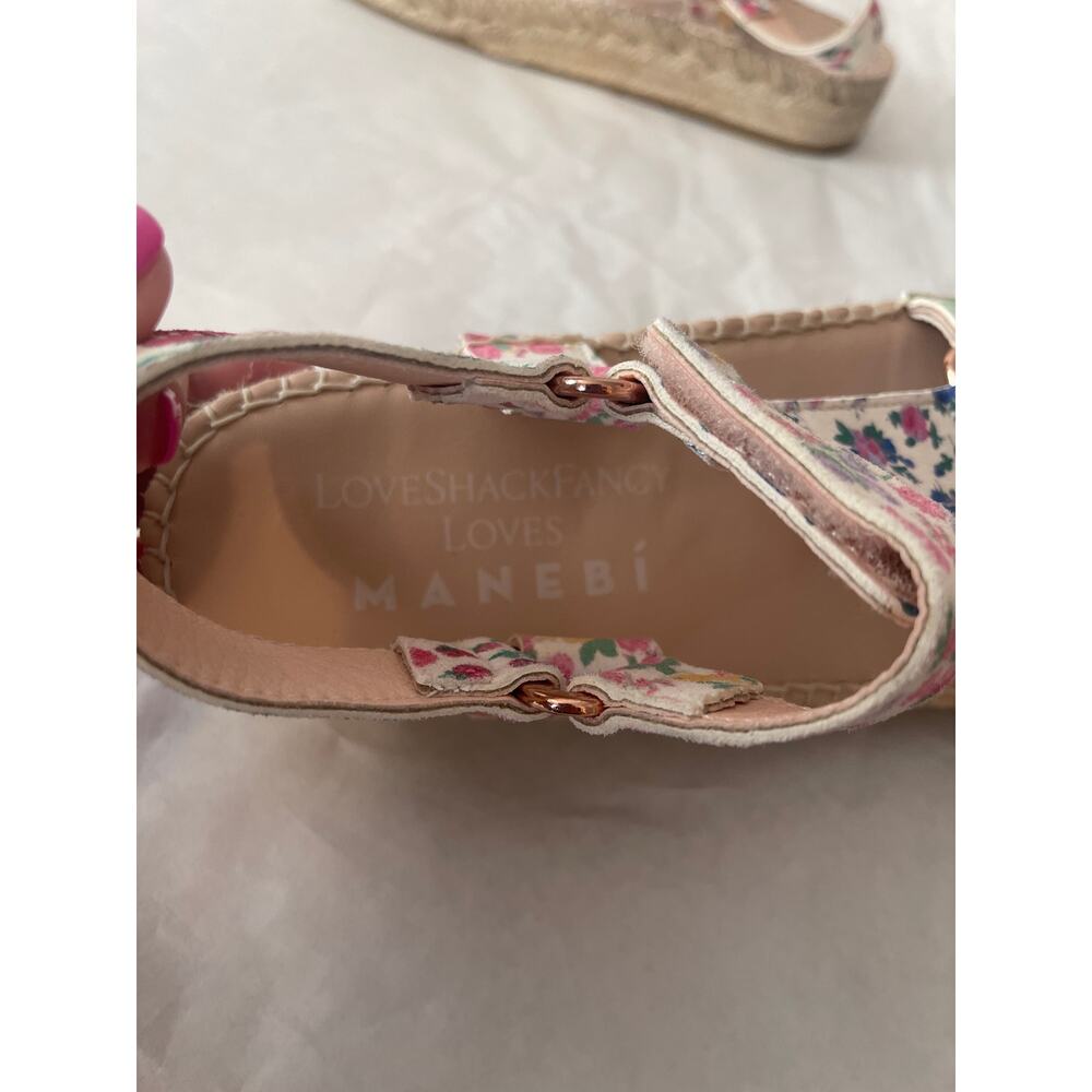 Love Shack Fancy Manebi Floral Open Toe Summer Sandal Size 38 Size 8 US - Picture 4 of 11